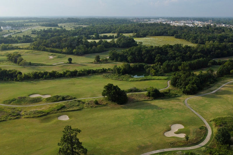 aerial view of the course