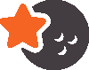 icon featuring a gray golf ball with an orange star