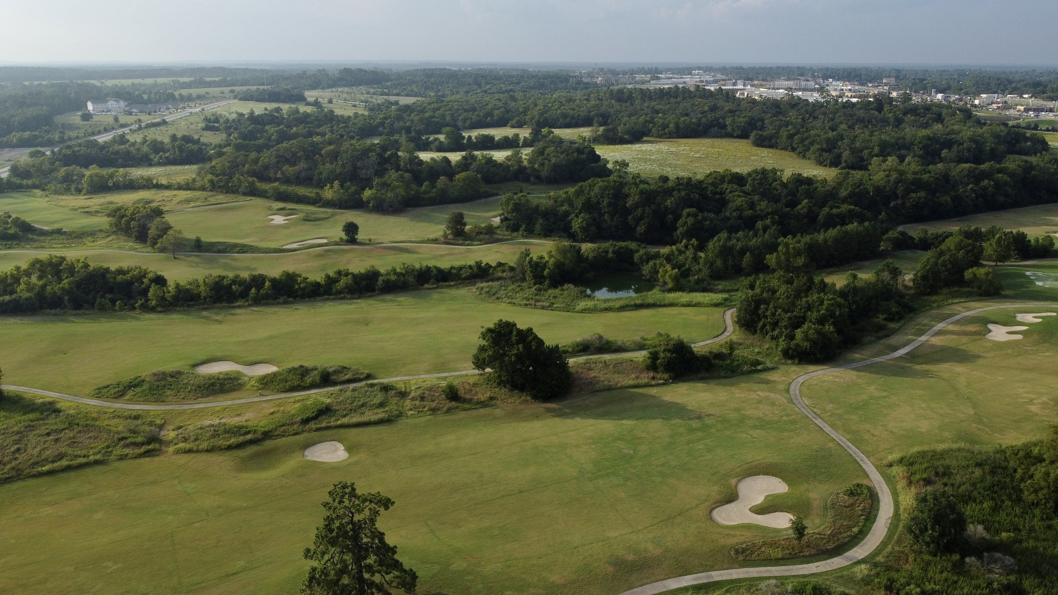 Golf fairway and bunkers at the Bearkat Course.